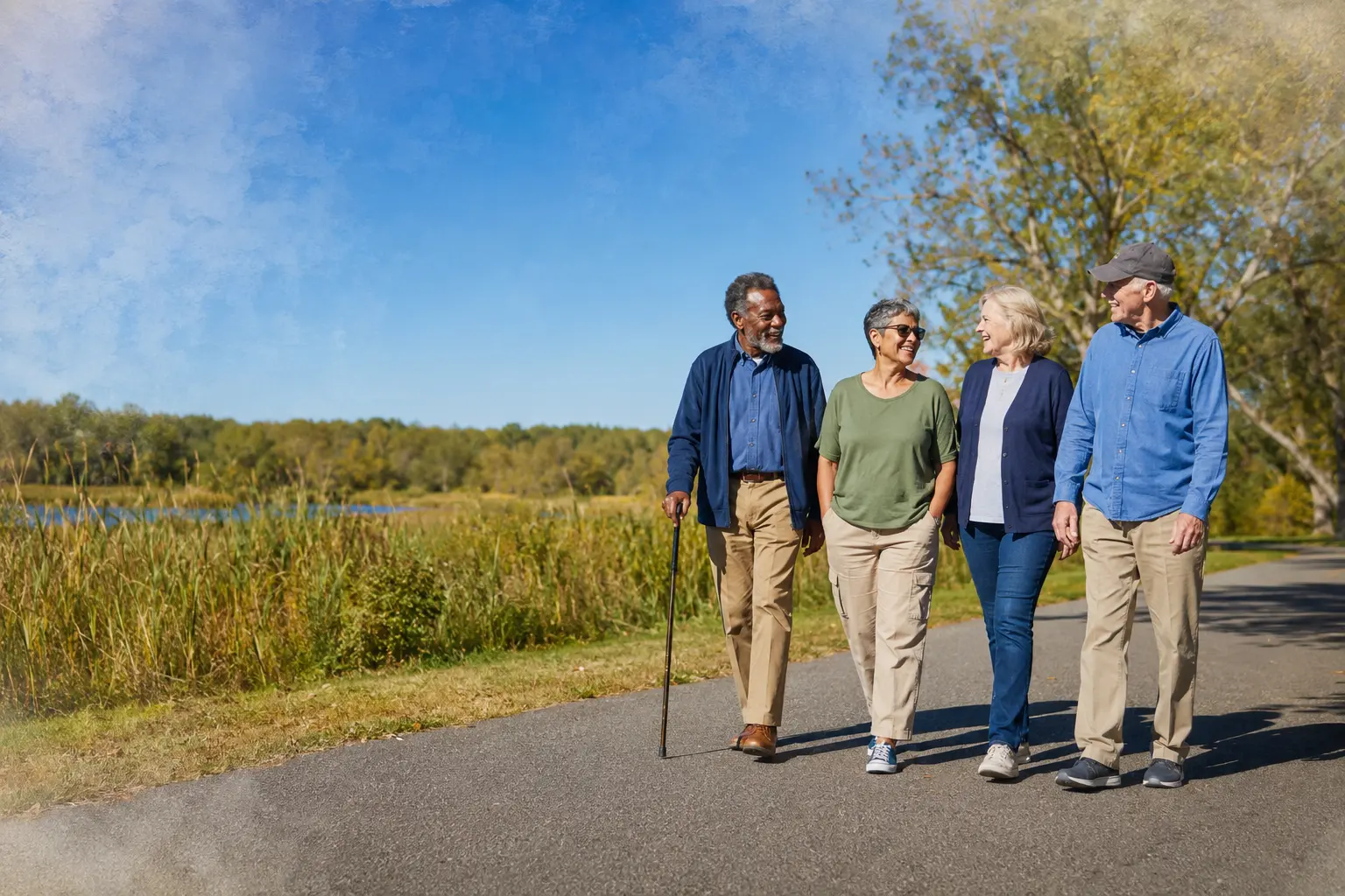 Cumberland County adults walking together outdoors